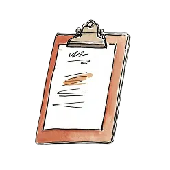Clipboard representing symptom checklist