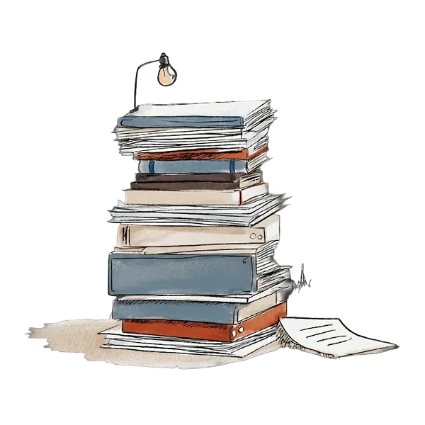 Stack of research papers representing evidence-based therapy